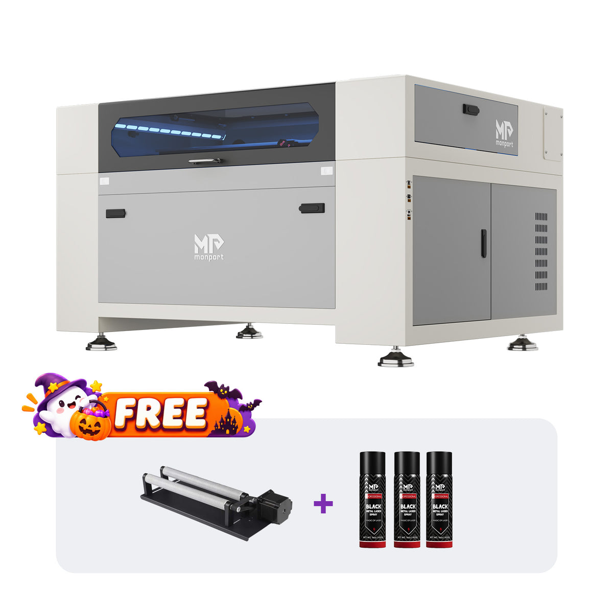 Monport Effi10S Upgraded 100W CO2 Laser Engraver & Cutter with (40" × 24") Autofocus and Built-in Water Chiller