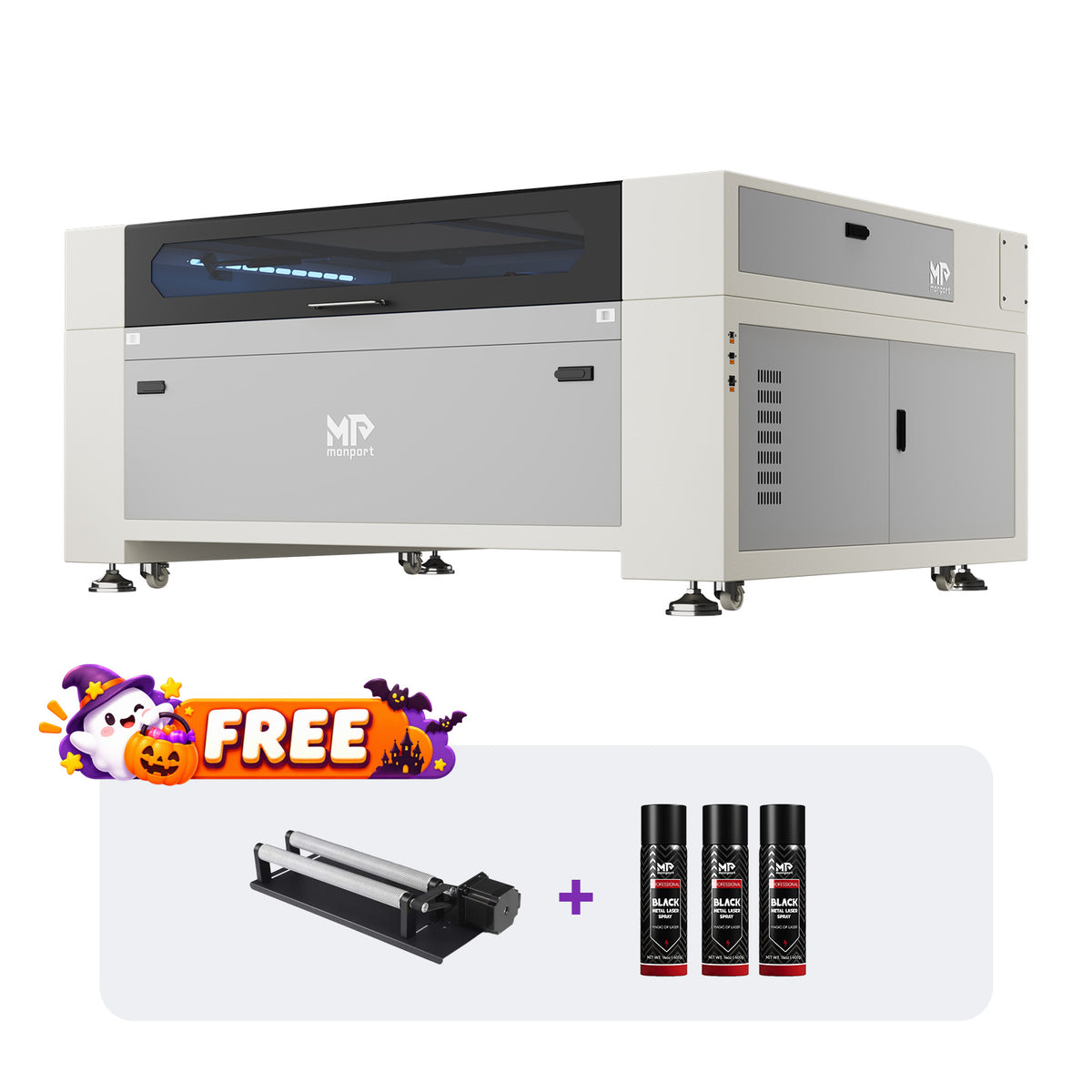 Monport Effi16S Upgraded 150W CO2 Laser Engraver & Cutter (63" × 40") with Autofocus and Built-in Water Chiller