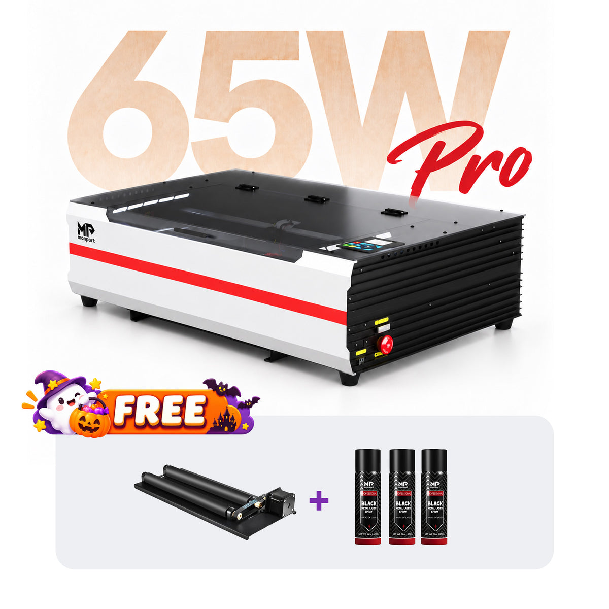 Brand New Monport Reno 65W Pro&Vision Desktop CO2 Laser Engraver (24"×16") | Built-In Water Cooling, Magnetic Assisted Focus
