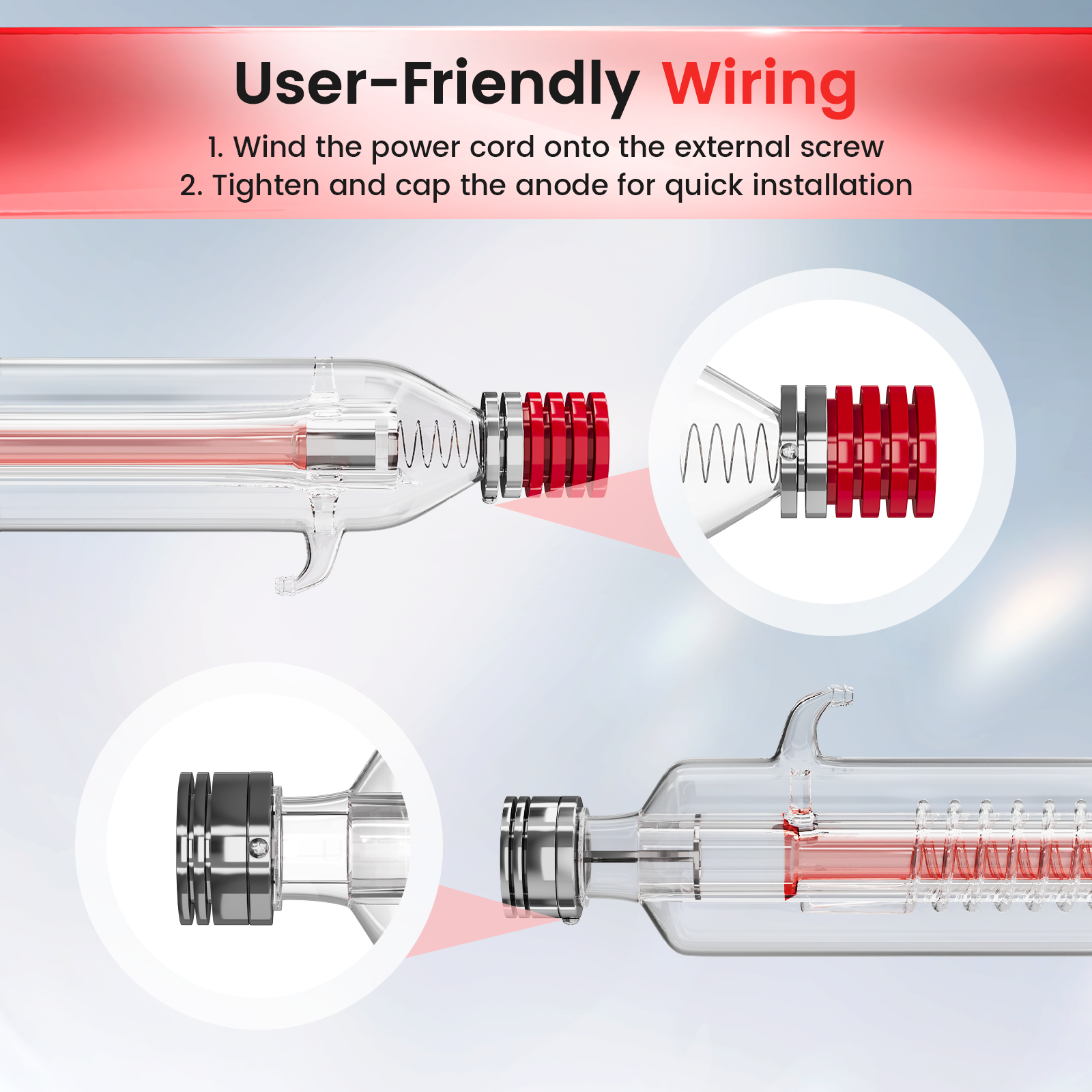 Monport 100w CO2 Laser Tube for Laser Engraver