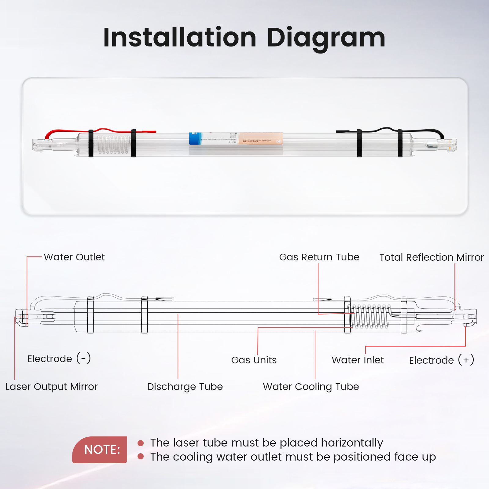 Monport 55W CO2 Laser Tube for Onyx 55W CO2 Laser Engraver