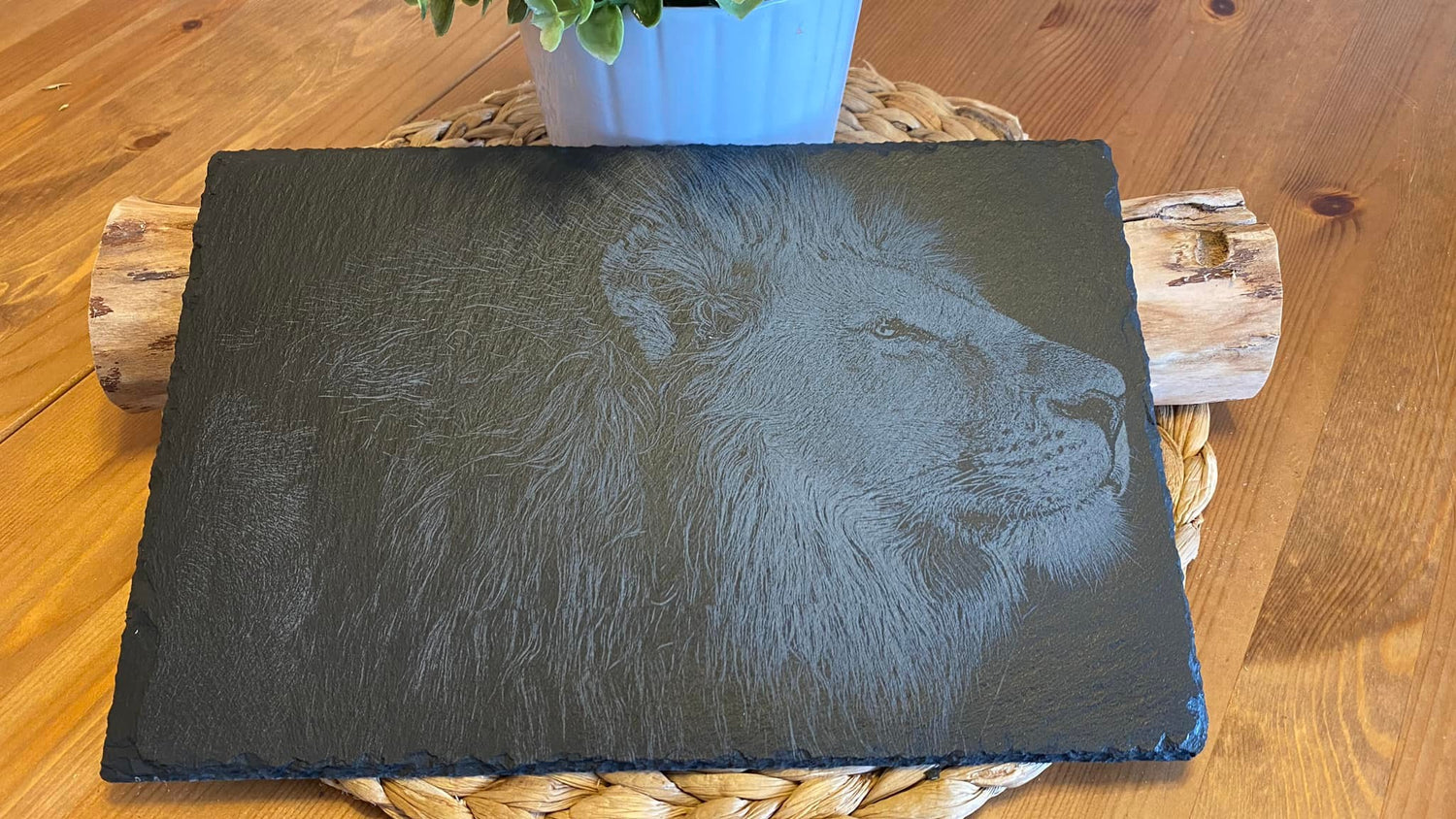 Lion on slate