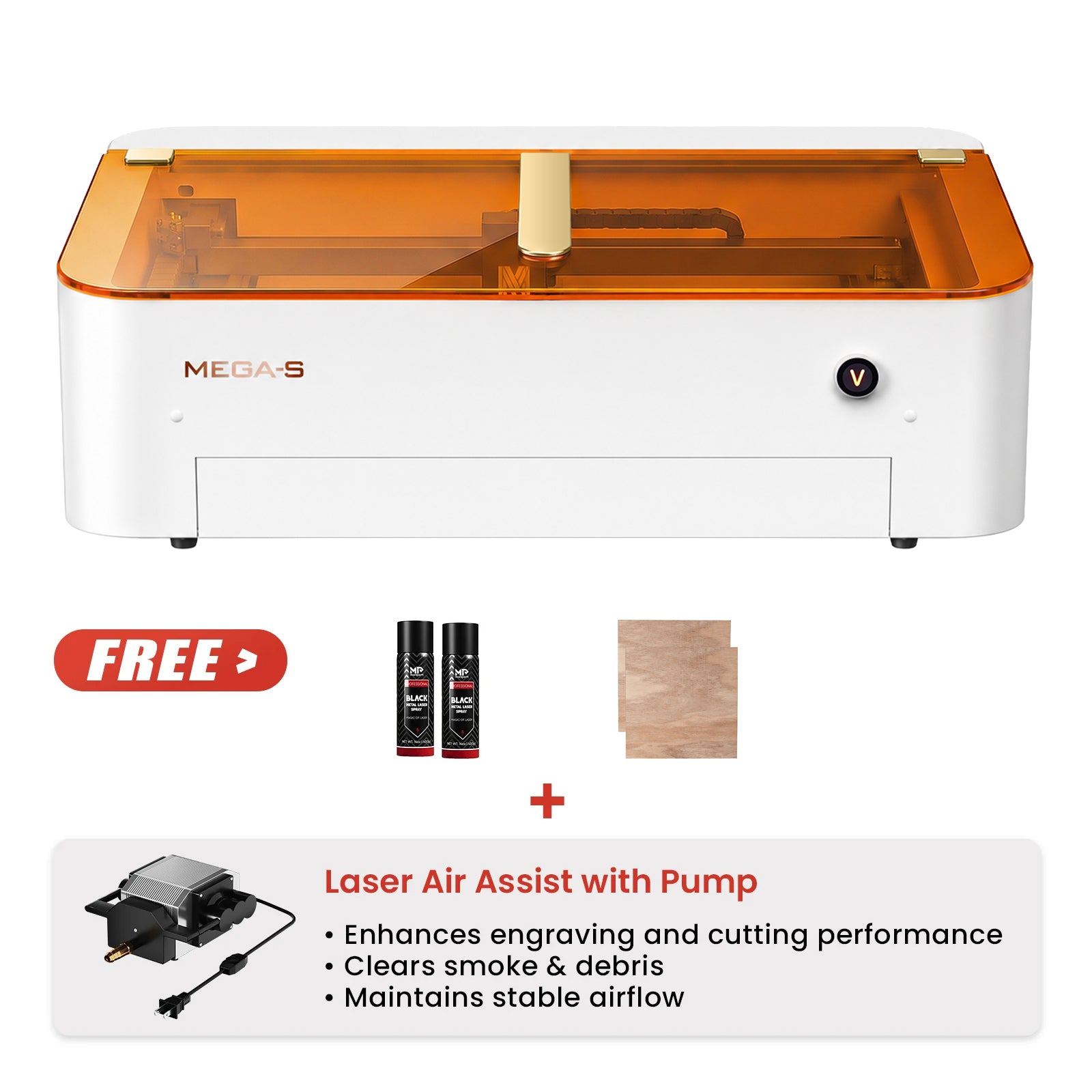 Monport 70W CO2 Laser Engraver & Cutter with Intelligent Precision and Automation - MEGAS