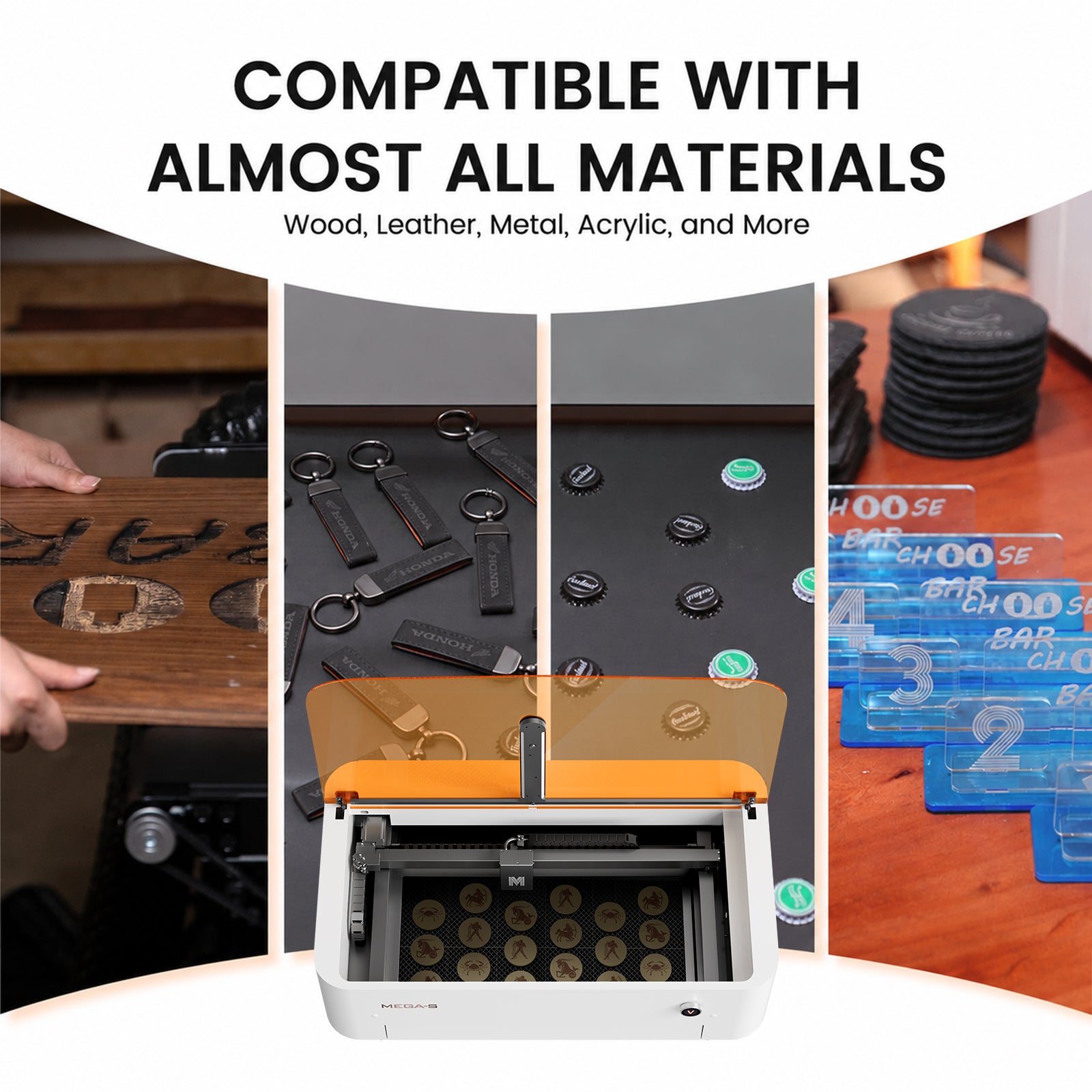 Monport 70W CO2 Laser Engraver & Cutter with Intelligent Precision and Automation - MEGAS