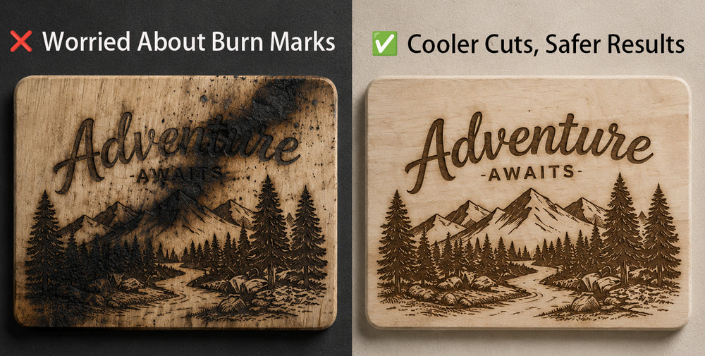 Extra Air Assist Improves Cutting & Engraving Quality