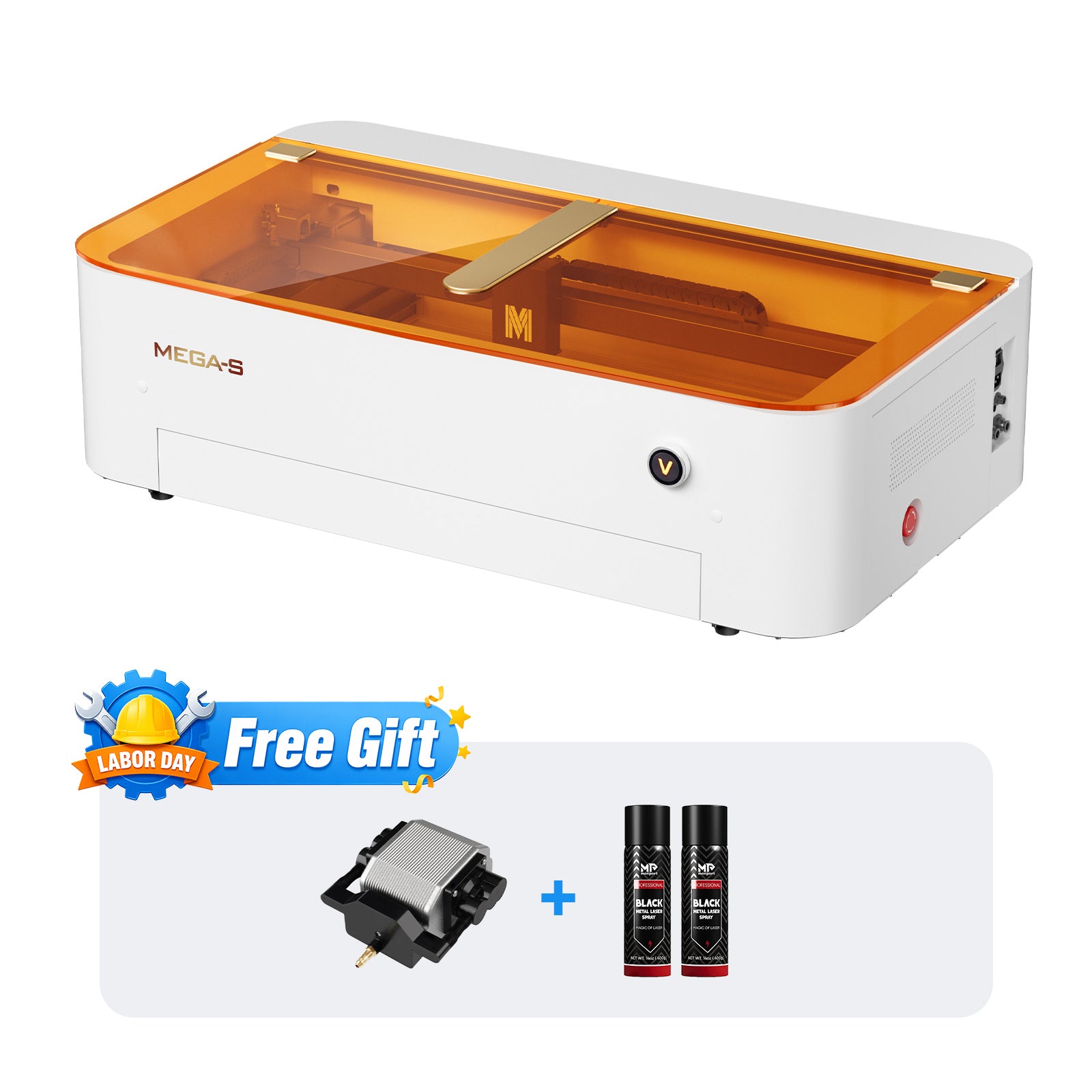 Brand New Monport 70W Desktop CO2 Laser Engraver & Cutter(28" X 14") - MEGAS| Built-In Water Cooling, 8MP HD Camera, AutoFocus