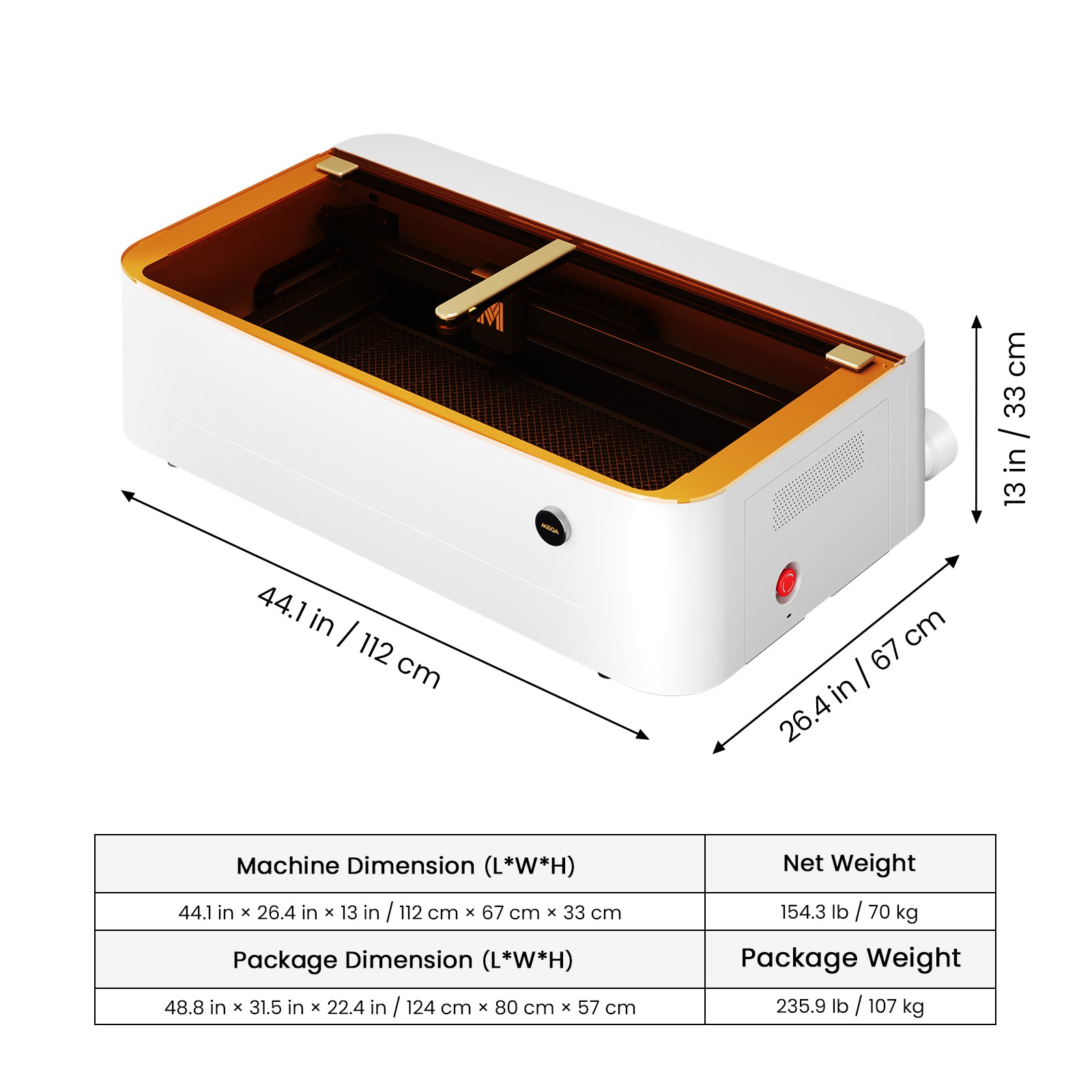 Monport Mega Lite 70W CO2 Laser Engraver & Cutter with Camera and Conveyor Belt Engraving