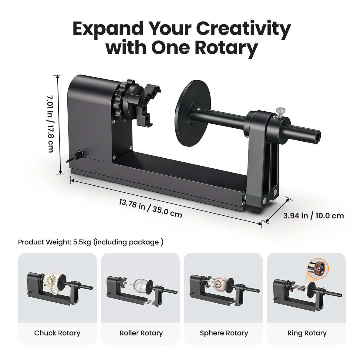 Monport Laser Rotary Axis for MEGAS Desktop CO2 Laser Engraver