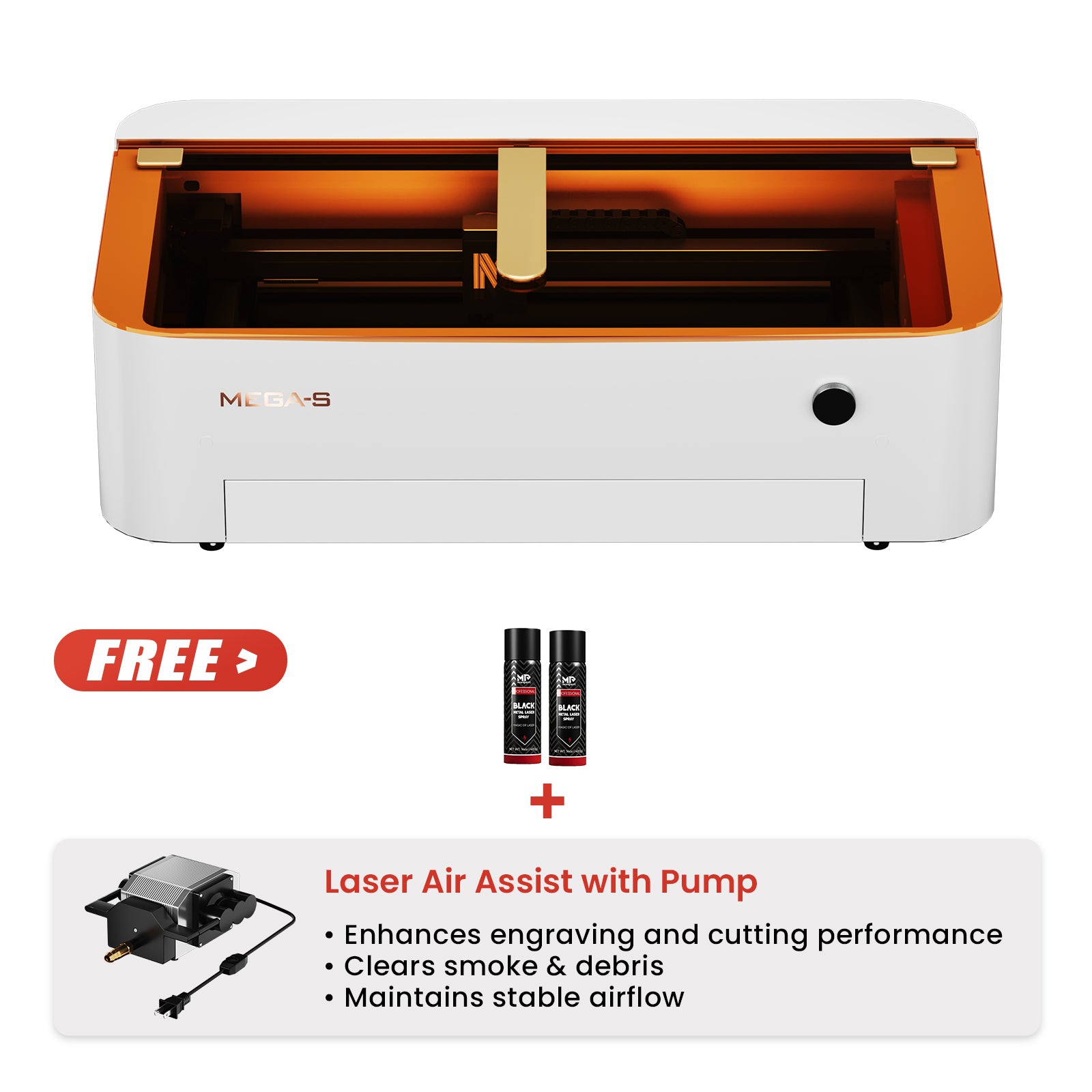 Monport 70W Co2 Laser Engraver & Cutter with Intelligent Precision and Automation - MegaS