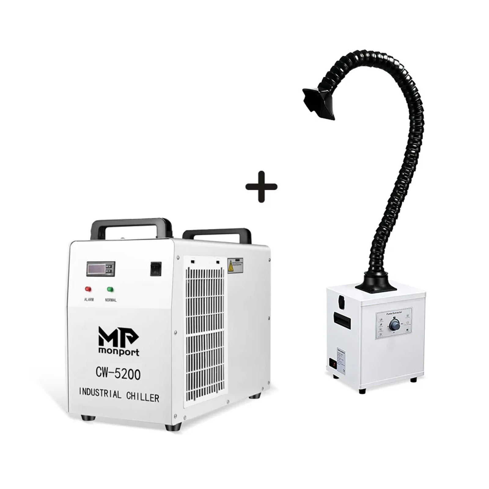 Monport 6L CW-5200 Industrial Water Chiller with Air Purifier Laser Fume Extractor