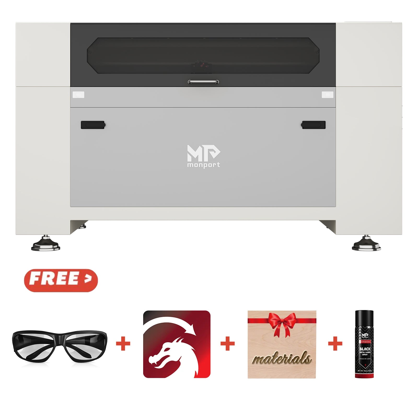 Bundle Sale |Monport 90W CO2 Laser Engraver & Cutter (36" x 24") with FDA Approved