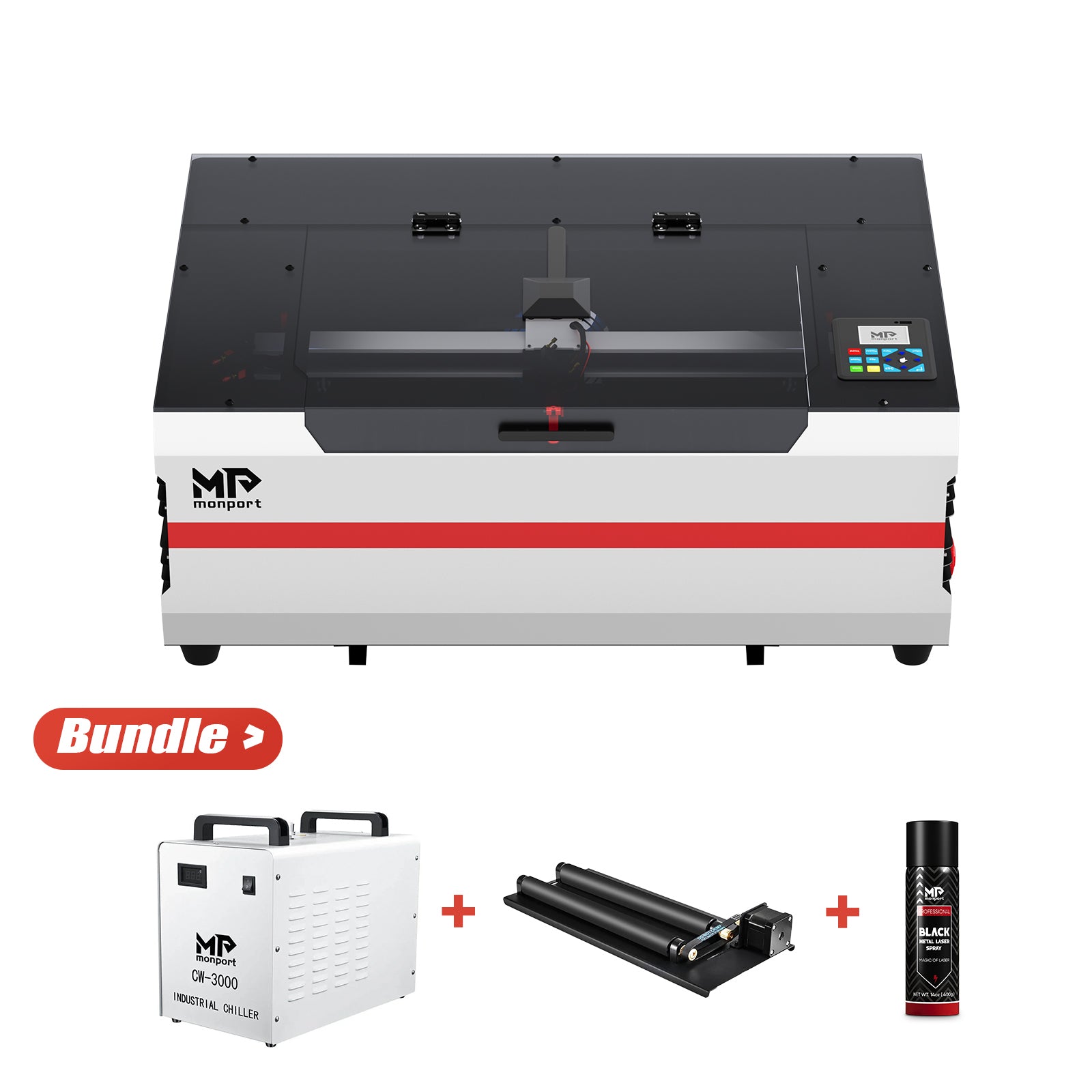 Bundle Sale | Monport Reno45 Pro Vision 45W Desktop CO2 Laser Engraver & Cutter (16