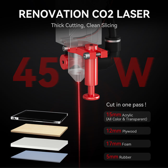 Monport Reno 45W Desktop CO2 Laser Engraver & Cutter (16