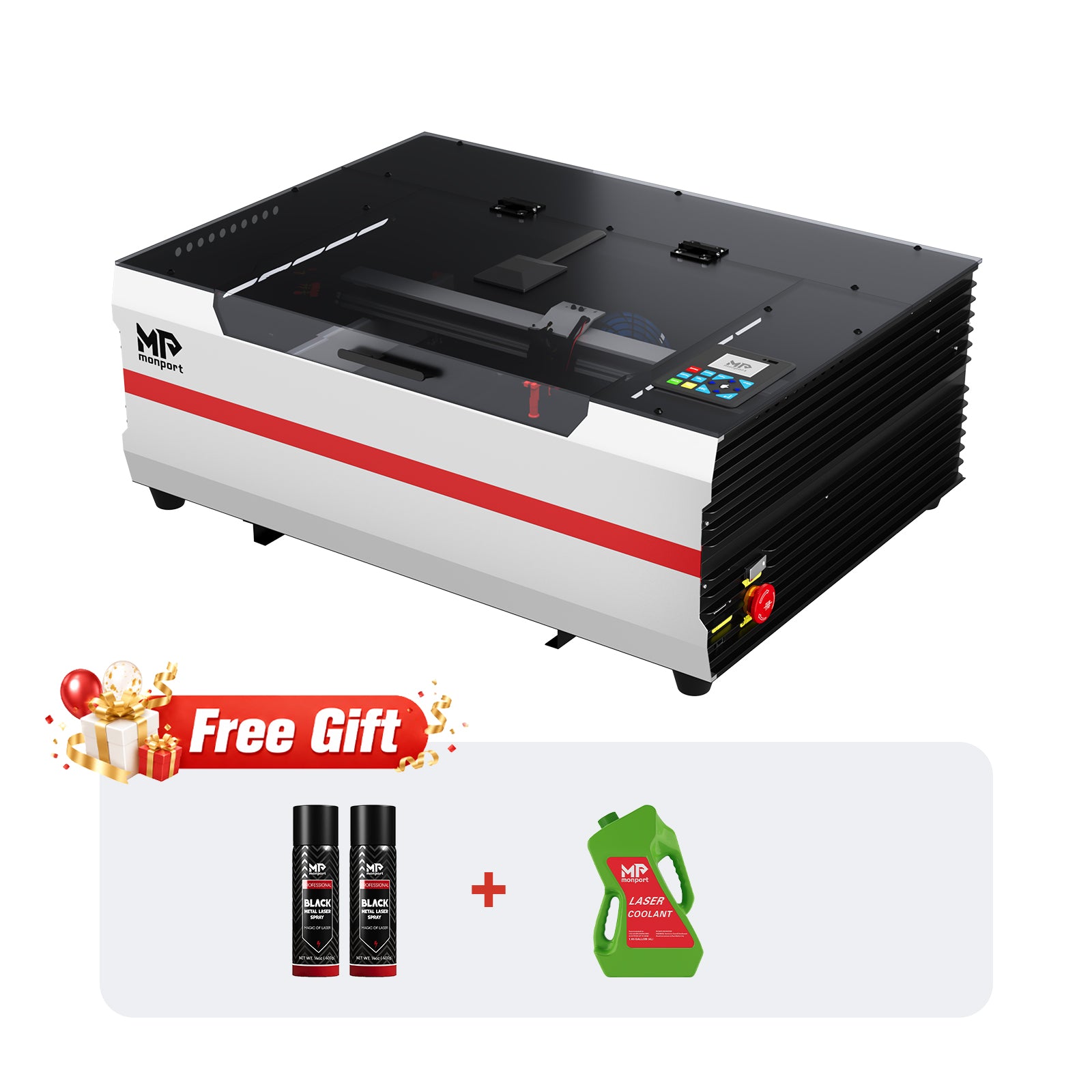 Monport Reno45 Pro Vision 45W Desktop CO2 Laser Engraver & Cutter (16" X 12") with 8MP HD Camera and Magnetic Assisted Focus