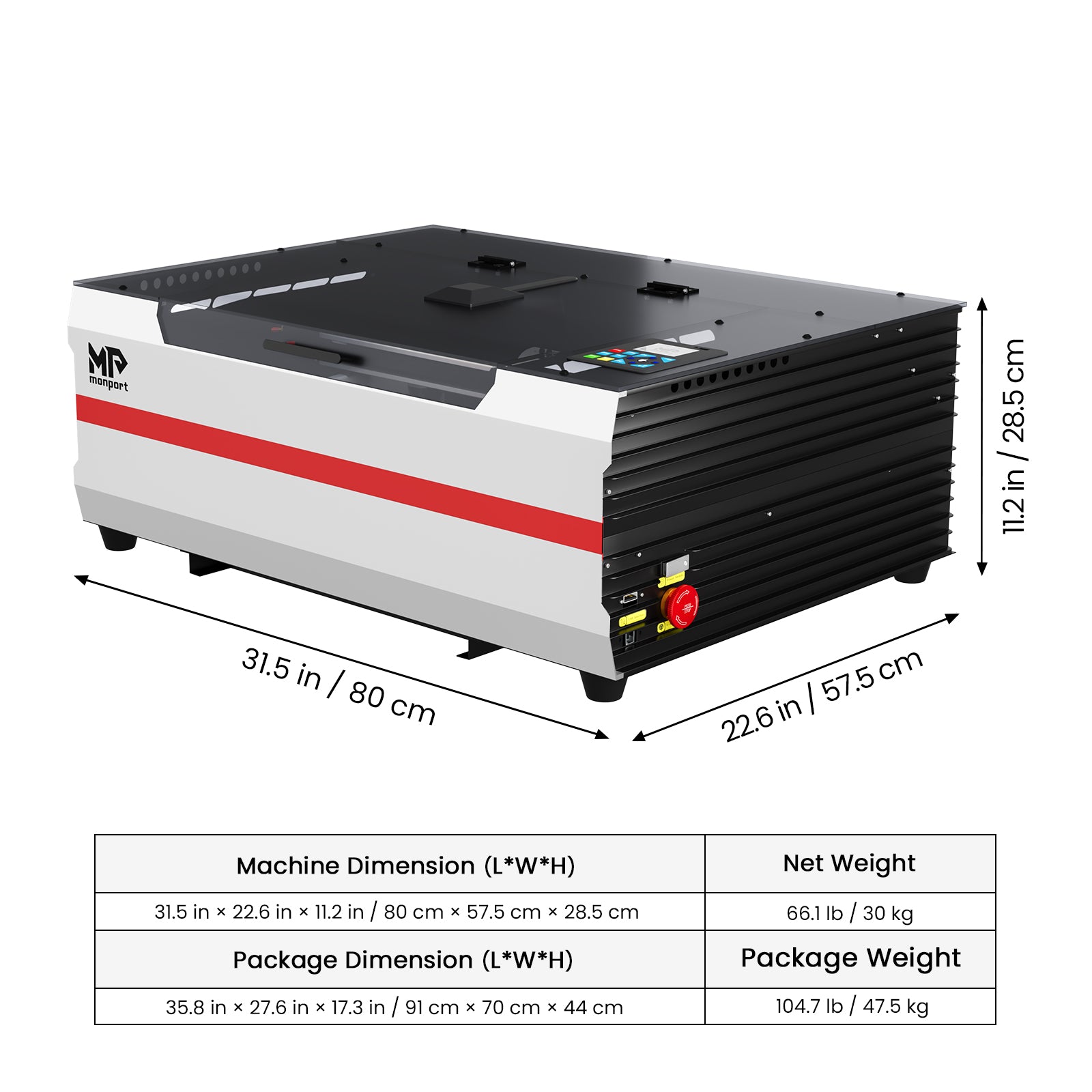Bundle Sale | Monport Reno45 Pro Vision 45W Desktop CO2 Laser Engraver & Cutter (16" X 12") with 8MP HD Camera and Magnetic Assisted Focus