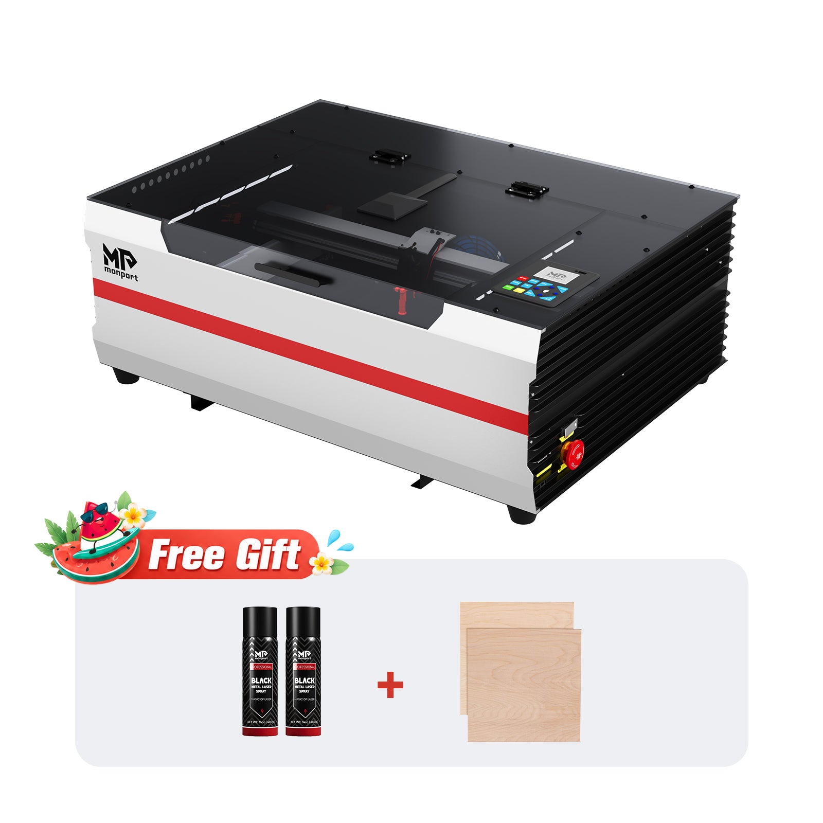 Monport Reno45 Pro Vision 45W Desktop CO2 Laser Engraver & Cutter (16" X 12") with 8MP HD Camera and Magnetic Assisted Focus