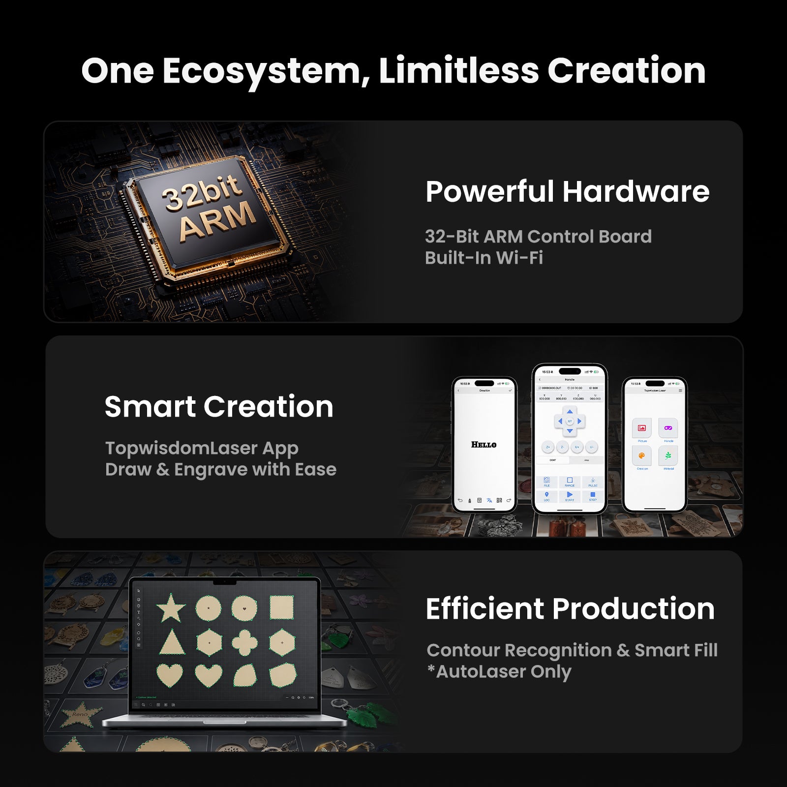 Test-Product-Monport Ren65 Series 65W CO2 Laser Engraver (24"×16") | Built-In Water Cooling, DSP Controller, Magnetic Assisted Focus