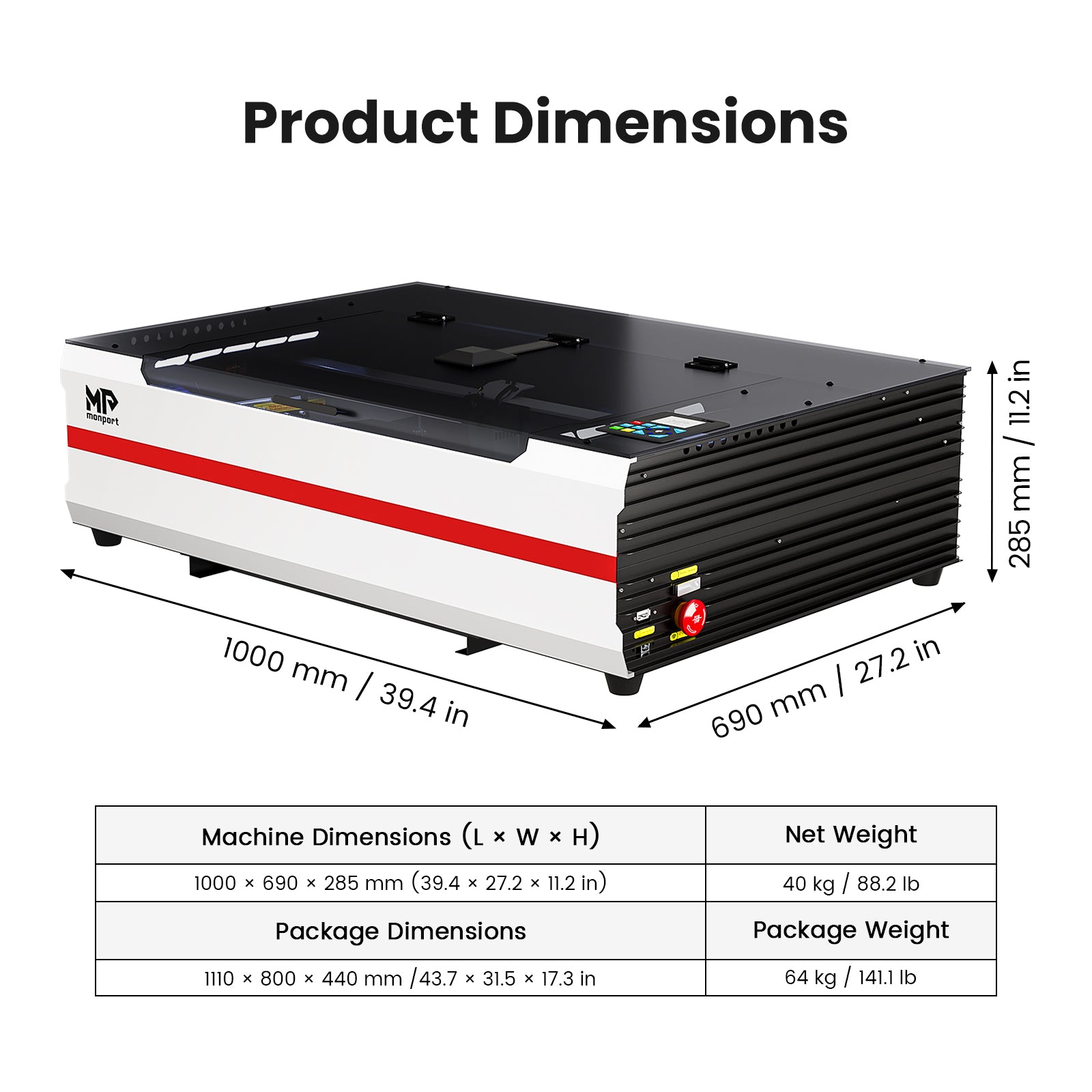 Test-Product-Monport Ren65 Series 65W CO2 Laser Engraver (24"×16") | Built-In Water Cooling, DSP Controller, Magnetic Assisted Focus