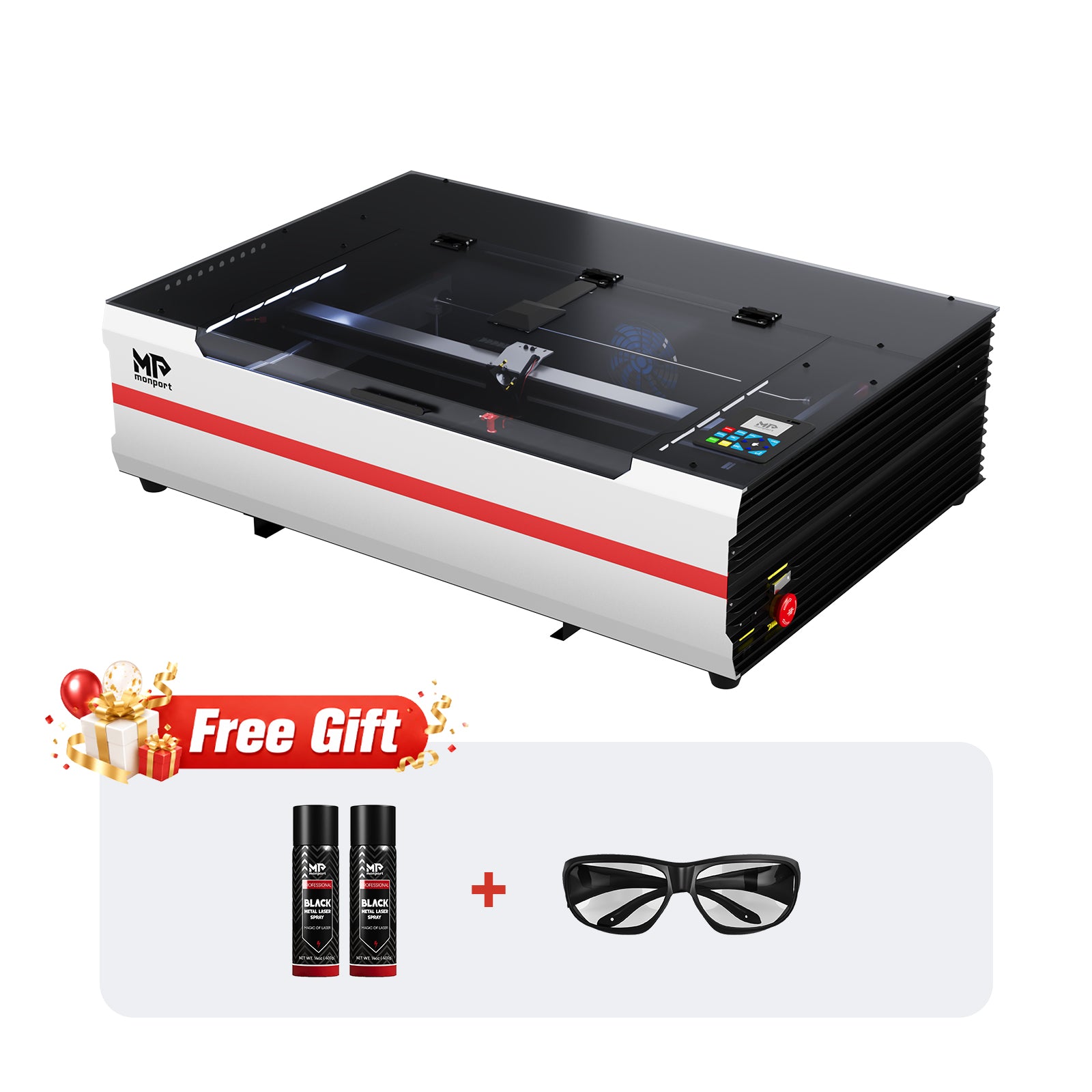 Brand New Monport Reno65 Pro Vision 65W Desktop CO2 Laser Engraver Cutter (24" X 16") | Built-In Water Cooling, 8MP HD Camera, Magnetic Assisted Focus