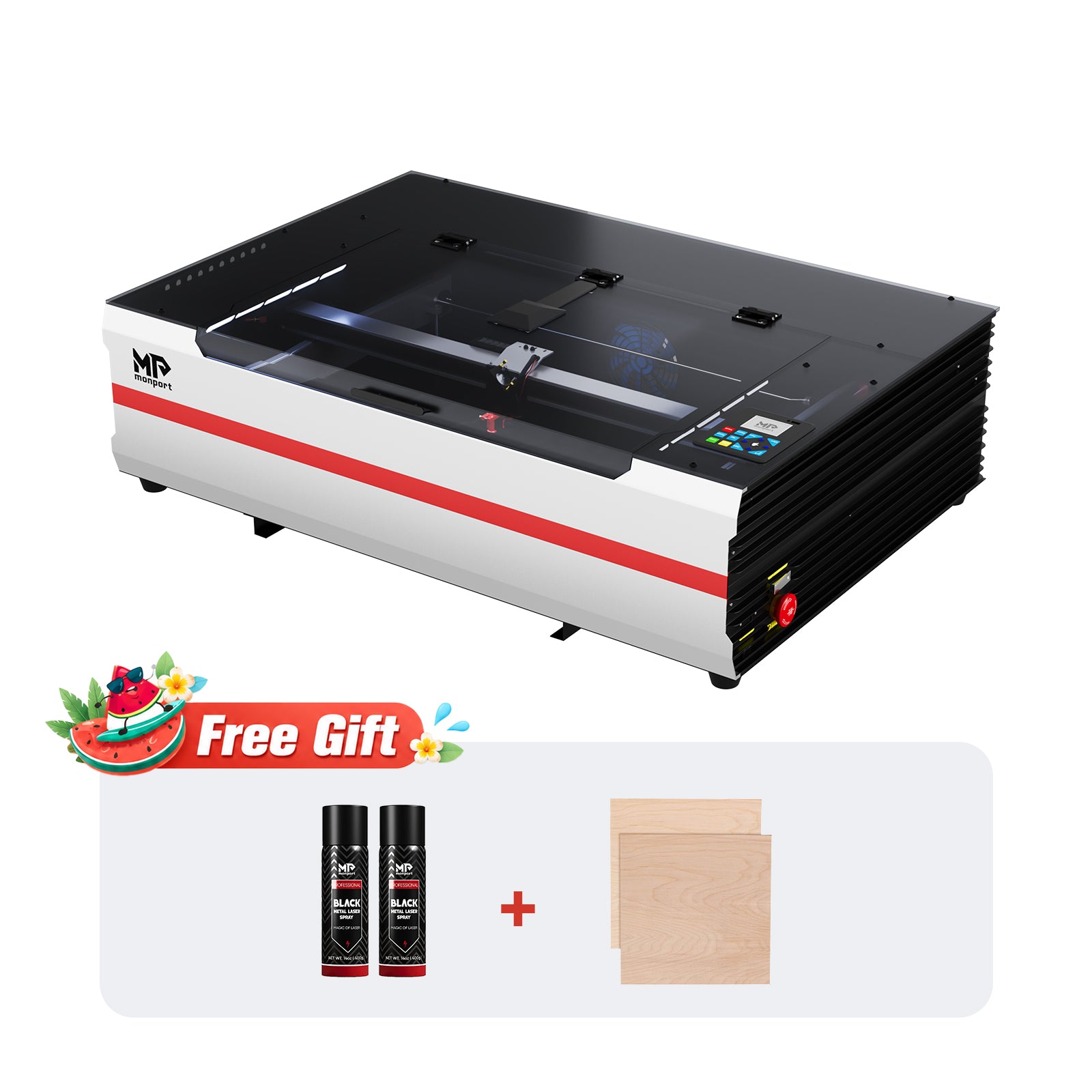 Brand New Monport Reno65 Pro Vision 65W Desktop CO2 Laser Engraver Cutter (24" X 16") | Built-In Water Cooling, 8MP HD Camera, Magnetic Assisted Focus