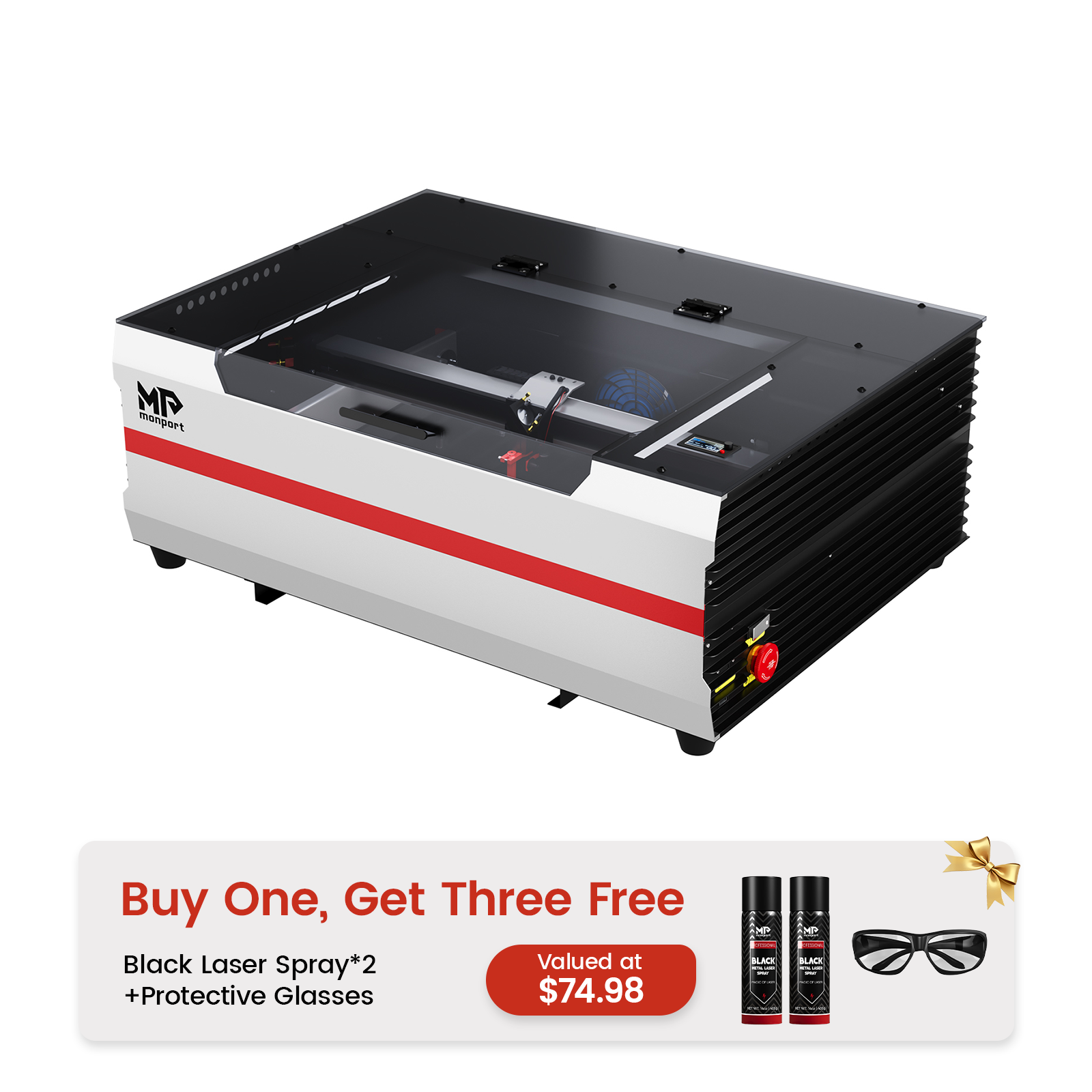 Monport Reno45 45W Desktop CO2 Laser Engraver & Cutter (16