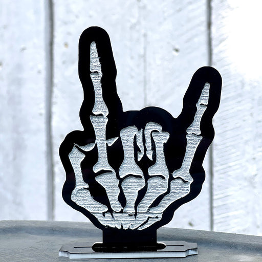 Rock on skeleton hand stand Laser File