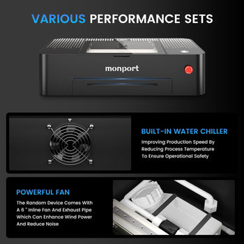 Bundle Sale | MONPORT ONYX 55W Desktop CO2 with Autofocus + LightBurn