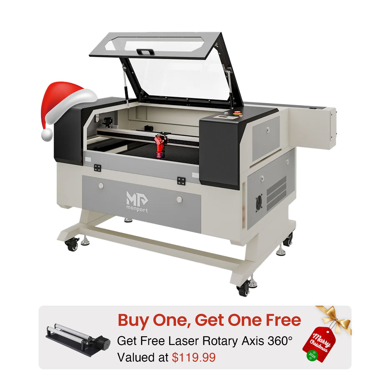 Monport 90W CO2 Laser Engraver & Cutter (28" x 20") with Autofocus and Bracket