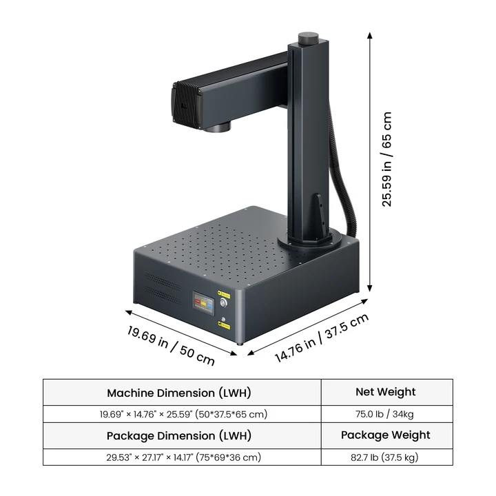 Monport GA 100W MOPA Fiber Laser Integrated Engraver & Color Marking Machine with AutoFocus