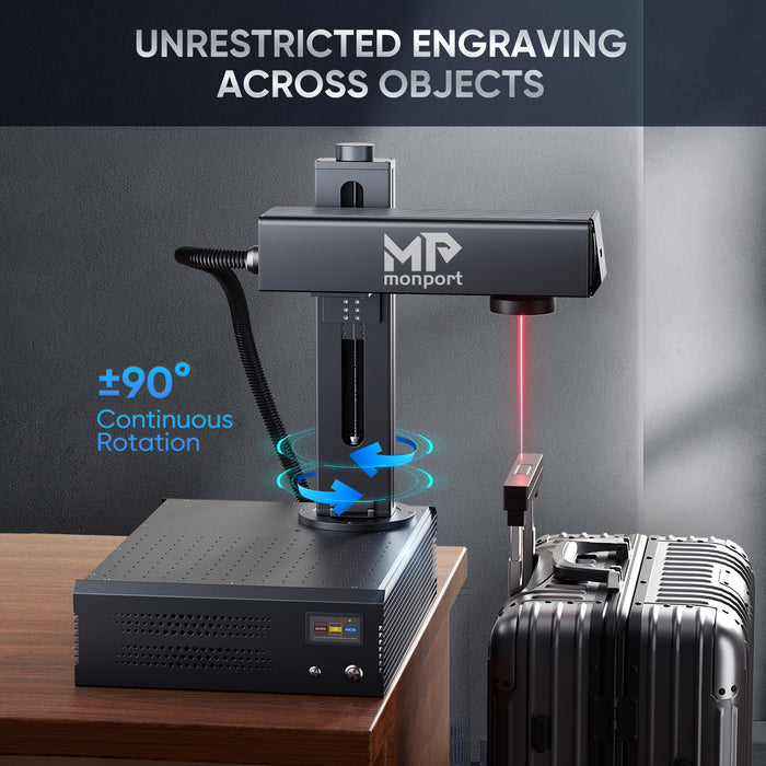 Best Selling | Monport GA 100W Upgraded Integrated MOPA Fiber Laser Engraver & Marking Machine with Auto Focus