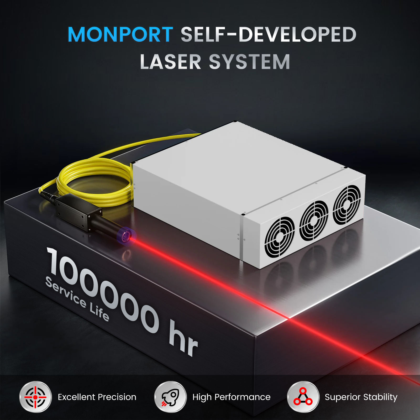 Monport GPro 30W Split MOPA Fiber Laser Engraver & Marking Machine With Manual Focus