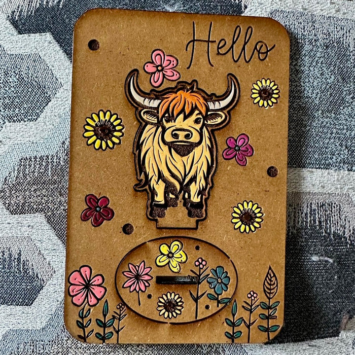 Highland Cow Pop Out card Laser File