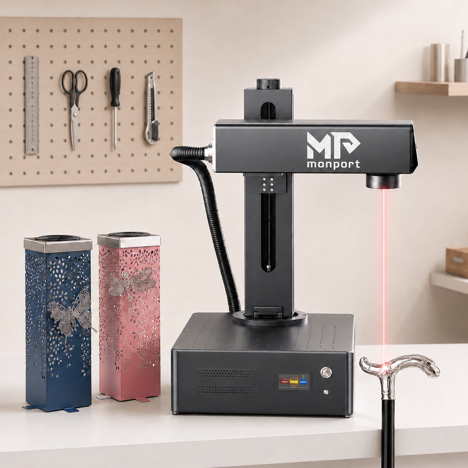 Monport GA 60W MOPA Fiber Laser Integrated Engraver & Color Marking Machine with AutoFocus