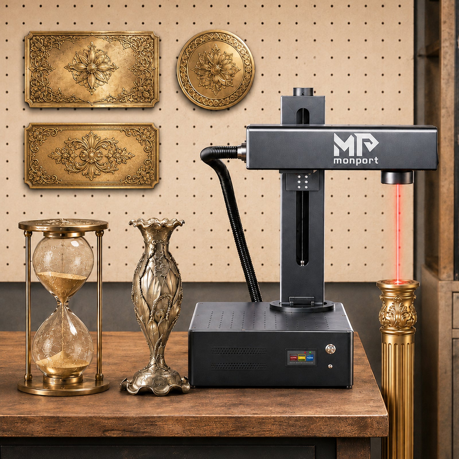 Monport GA 60W MOPA Fiber Laser Integrated Engraver & Color Marking Machine with AutoFocus