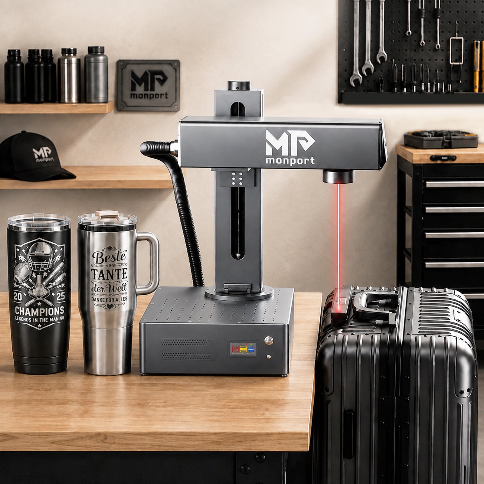 Monport GA 60W MOPA Fiber Laser Integrated Engraver & Color Marking Machine with AutoFocus