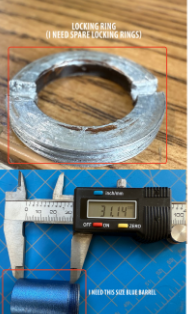 Laser Head Blue Barrel (1 piece)and Focusing Lens Locking Ring  (1 piece)