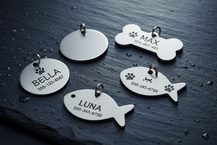 Laser Engraved Stainless Steel Pet Tags