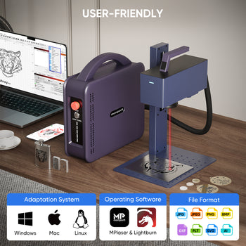 Monport 20W Portable Mini Fiber Laser Engraver for Color Metal Marking