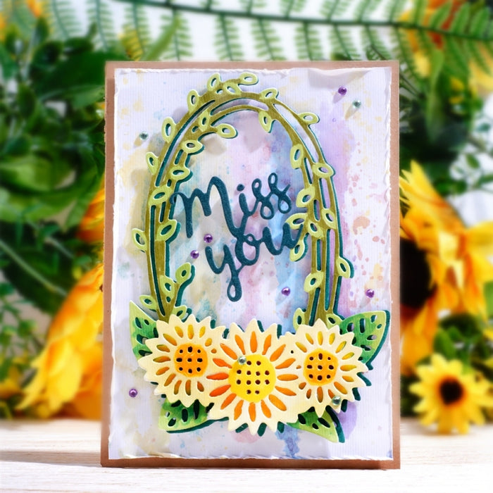 'Miss You' with Little Daisy Basket Laser Cutting File