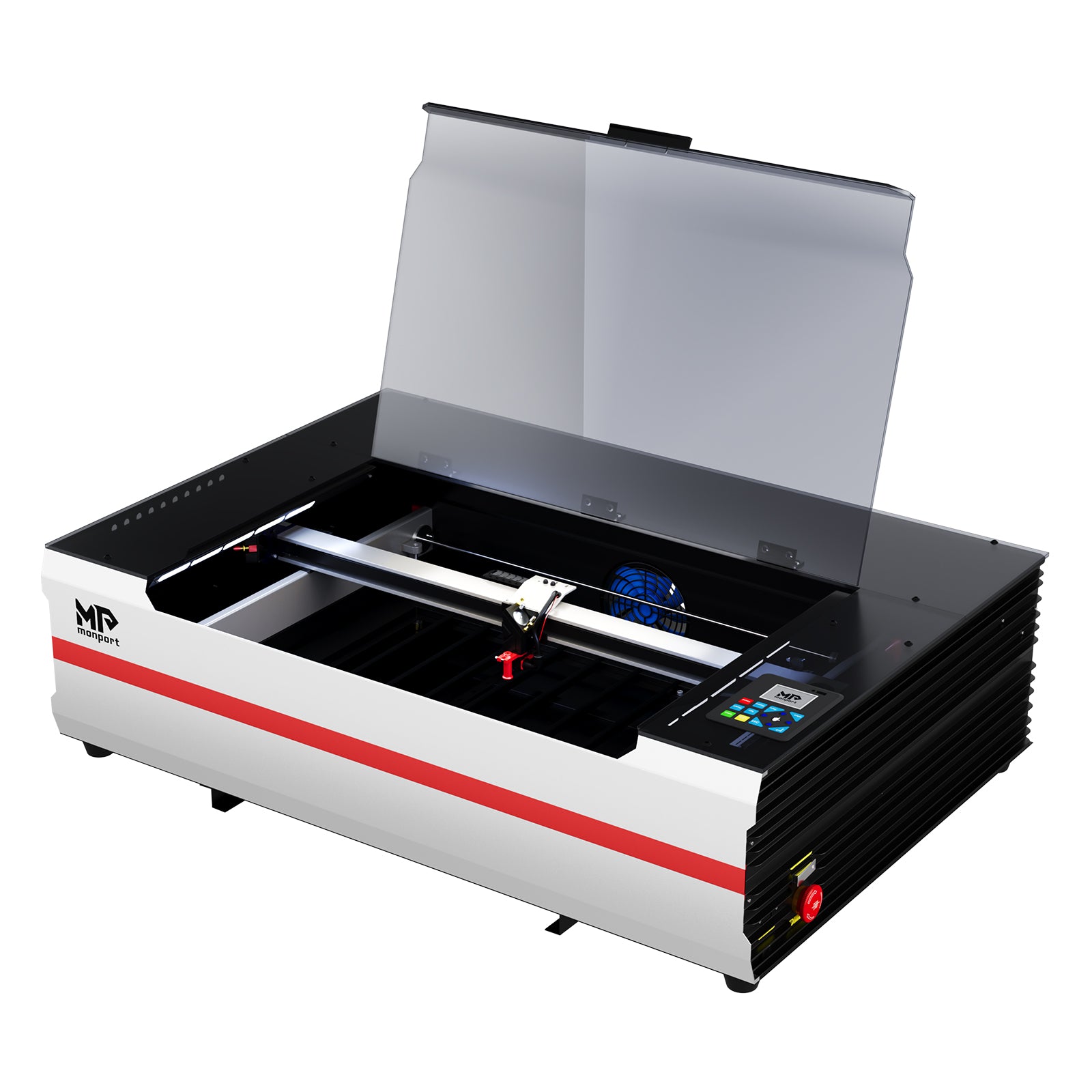 Monport Reno65 Pro 65W Desktop CO2 Laser Engraver & Cutter (24" X 16") with DSP Controller and Magnetic Assisted Focus