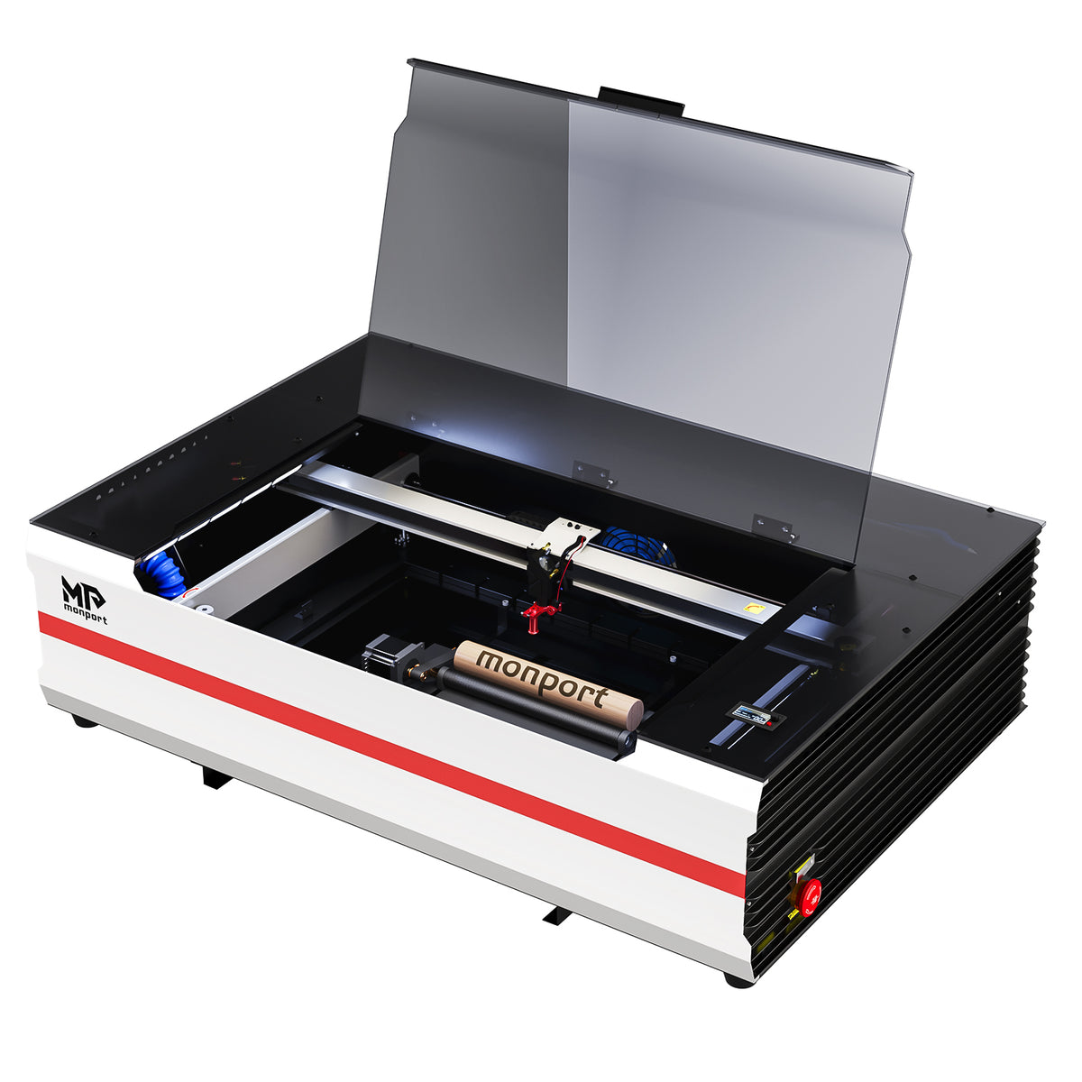 Brand New Monport Reno65 65W Desktop CO2 Laser Engraver & Cutter (24" X 16") with 3L Built-In Water Cooling and Magnetic Assisted Focus