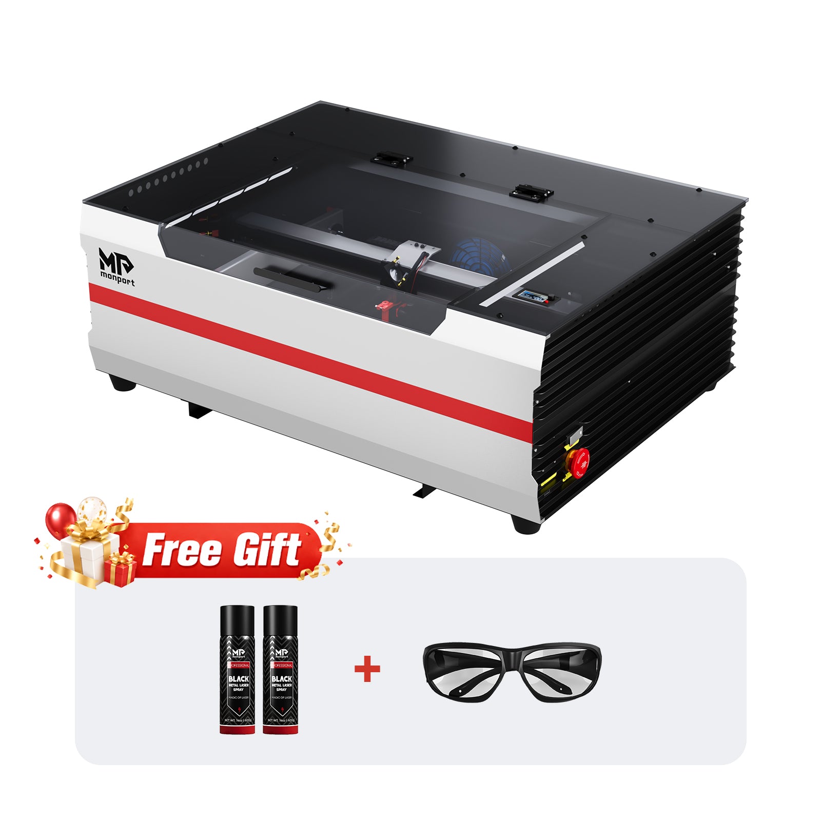 Monport Reno45 45W Desktop CO2 Laser Engraver & Cutter (16" X 12") with Magnetic Assisted Focus