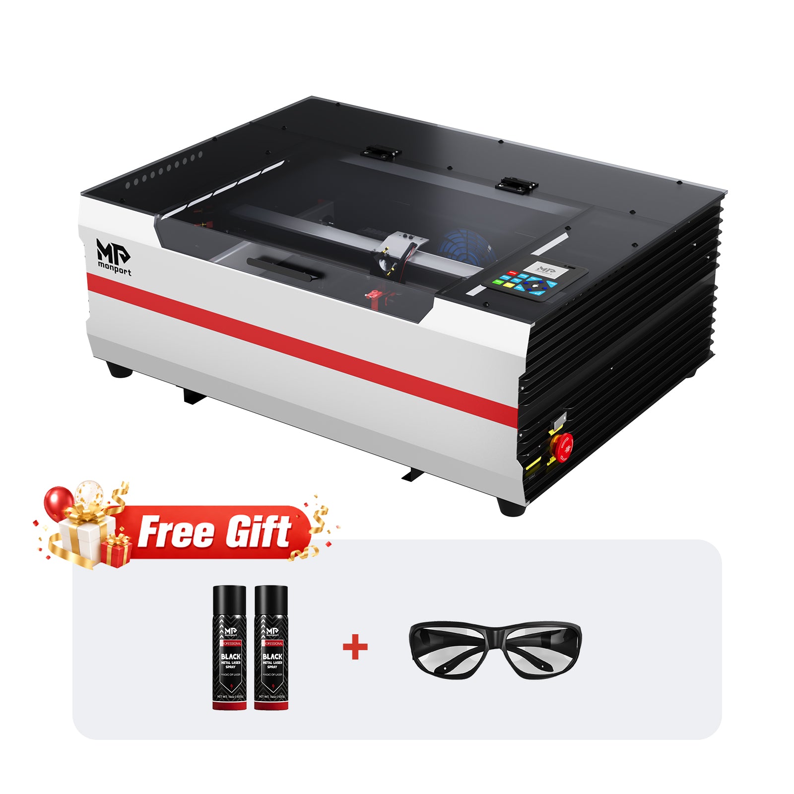 Monport Reno45 Pro 45W Desktop CO2 Laser Engraver & Cutter (16" X 12") with Magnetic Assisted Focus