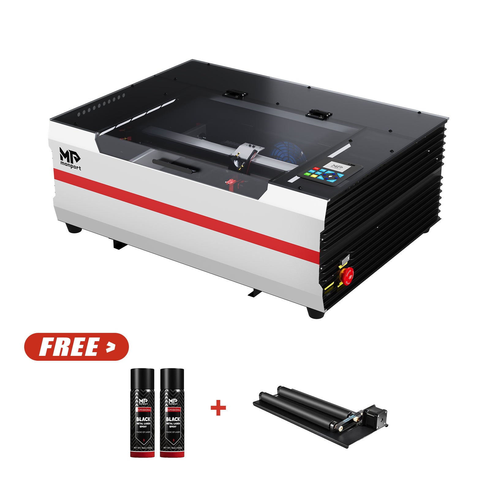 Monport Reno45 Pro 45W Desktop CO2 Laser Engraver & Cutter (16" X 12") with Magnetic Assisted Focus