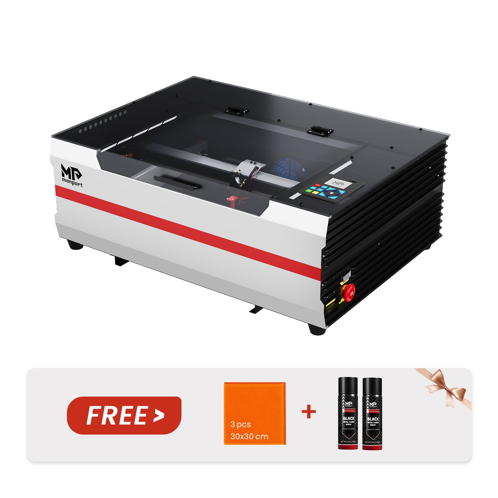 Monport Reno45 Pro 45W Desktop CO2 Laser Engraver & Cutter (16" X 12") with Magnetic Assisted Focus