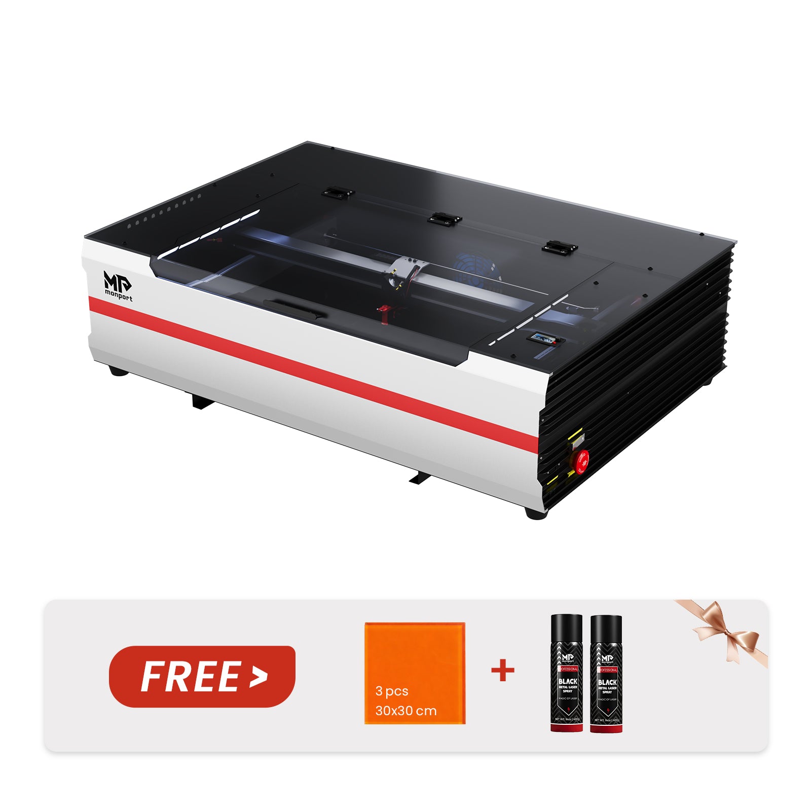 Monport Reno65 65W Desktop CO2 Laser Engraver & Cutter (24" X 16") with Magnetic Assisted Focus