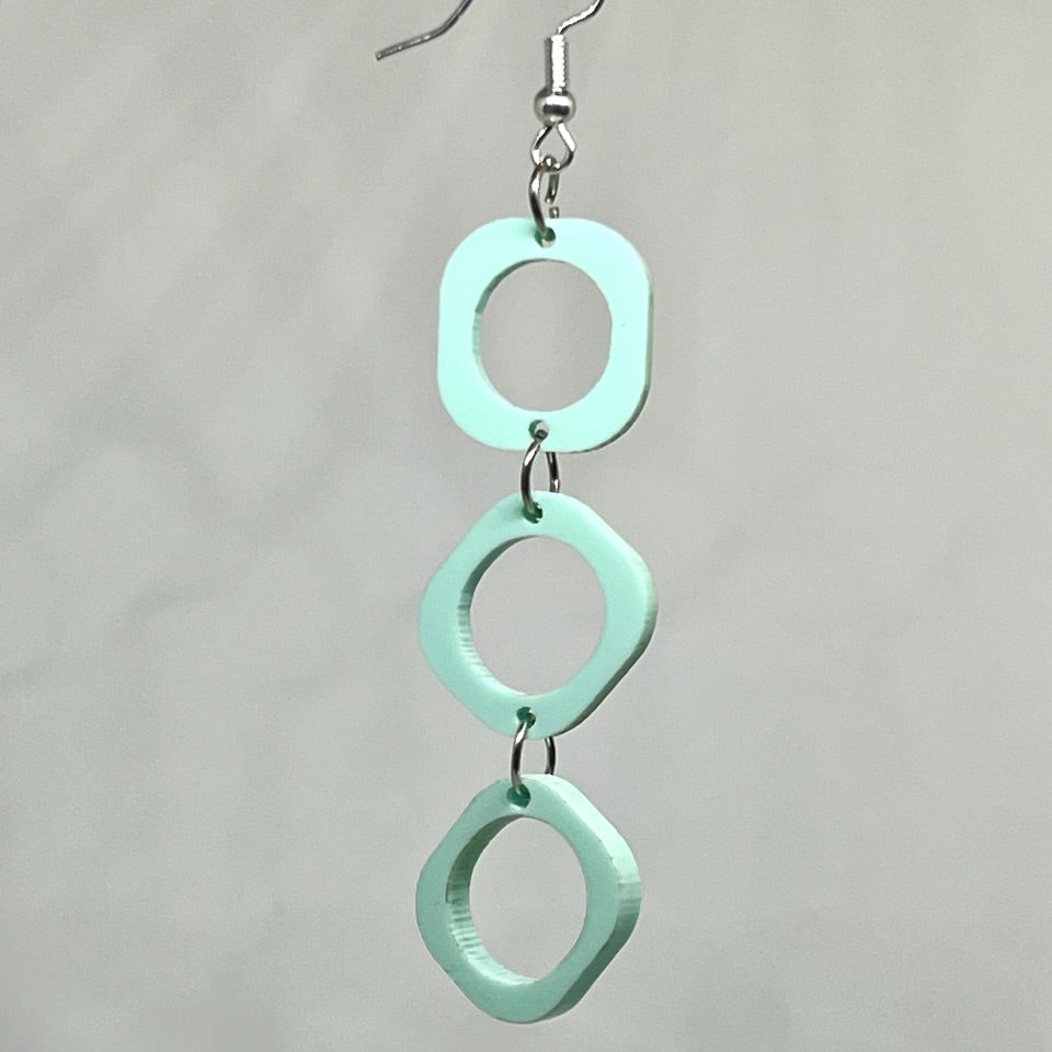 Retro square earrings