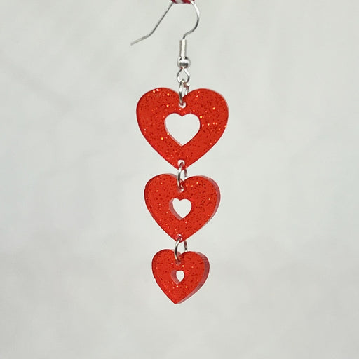 Triple heart earrings