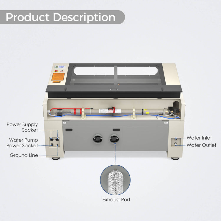 Monport 130W CO2 Laser Engraver & Cutter (55" x 35") with FDA Approved