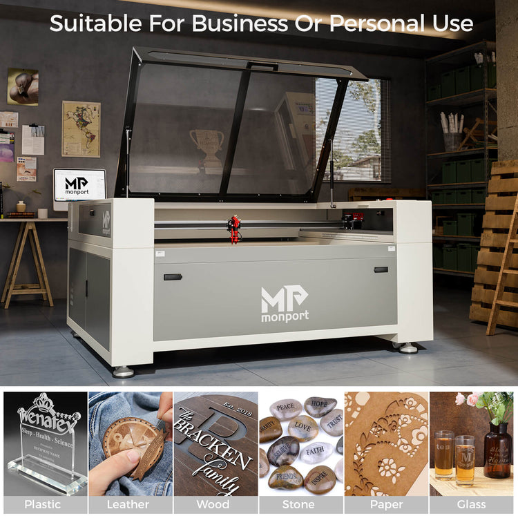 Monport 150W CO2 Laser Engraver & Cutter (64" x 40") with FDA Approved